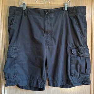 Pronto Uomo Blue 100% Cotton Men’s Dark Gray Cargo Shorts Snap Pockets 42 Waist